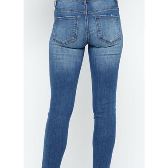 Vocal Denim DESTROYED SKINNY JEANS  LG NWT - Picture 3 of 5